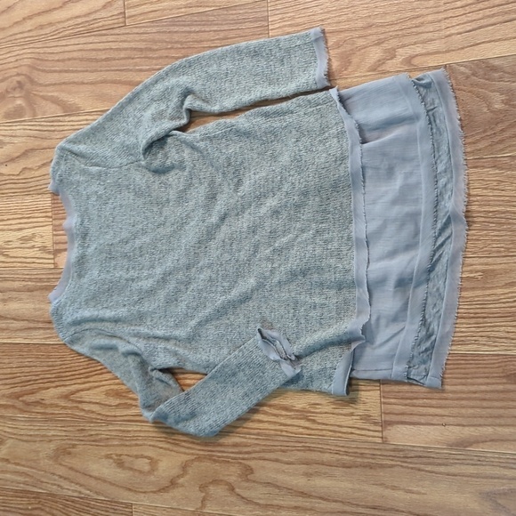 Easel layered gray tunic long-sleeve sweater, women's S - Picture 2 of 3
